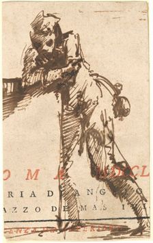 A Man Leaning on a Structure, later 1760s. Creator: Giovanni Battista Piranesi