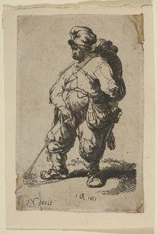 A Man Making Water, 18th century. Creator: Francois Vivares