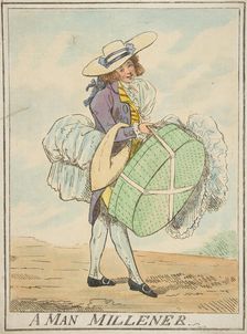 A Man Millener, February 16, 1787. Creator: Attributed to Henry Kingsbury (British, active ca. 1775-98)