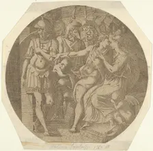 A Man Saying his Farewells to a Woman, 1540-45. Creator: Antonio Fantuzzi