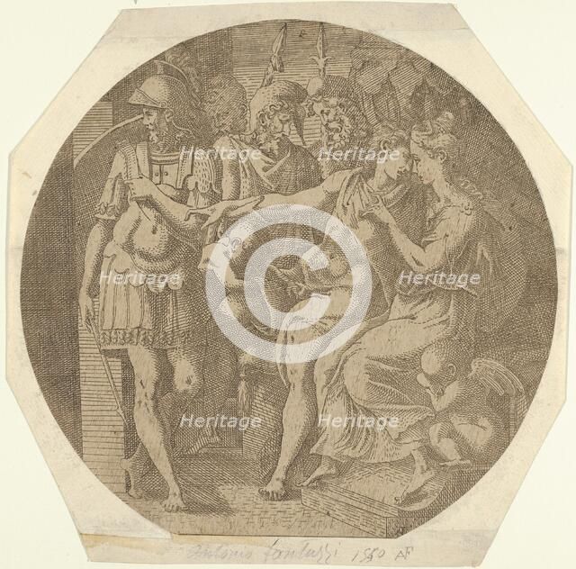 A Man Saying his Farewells to a Woman, 1540-45. Creator: Antonio Fantuzzi.