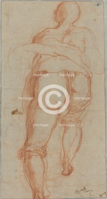 A Man Seen from Behind [verso], c. 1555. Creator: Taddeo Zuccaro.