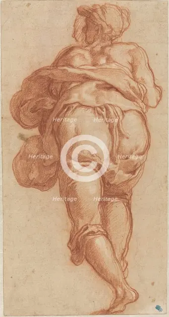 A Man Seen from Behind [recto], c. 1555. Creator: Taddeo Zuccaro.