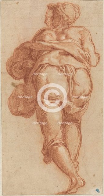 A Man Seen from Behind [recto], c. 1555. Creator: Taddeo Zuccaro.