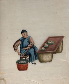 A man selling steamed dumplings (?), 1800. Creator: Unknown