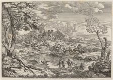 A Man Showing Mercury the Eagle of Jupiter, 1696. Creator: Crescenzio Onofri