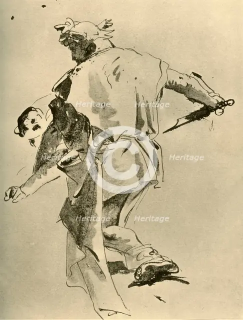 'A Man stabbing a Boy', mid 18th century, (1928). Artist: Giovanni Battista Tiepolo.