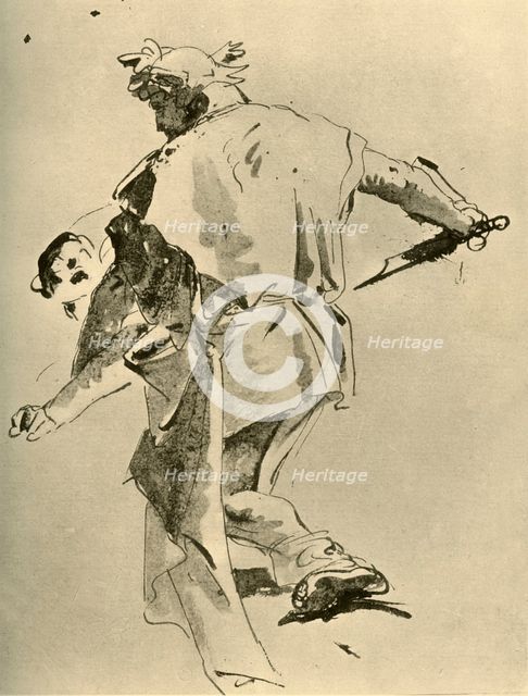 'A Man stabbing a Boy', mid 18th century, (1928). Artist: Giovanni Battista Tiepolo.