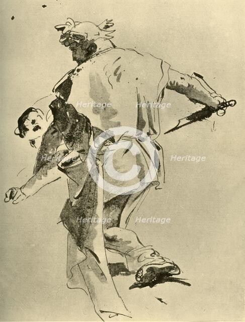'A Man stabbing a Boy', mid 18th century, (1928). Artist: Giovanni Battista Tiepolo.