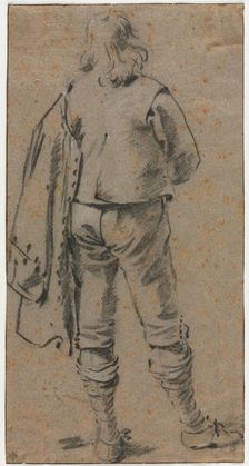 A Man Standing Seen from the Back, c. 1630. Creator: Gerard ter Borch (Dutch, 1617-1681)