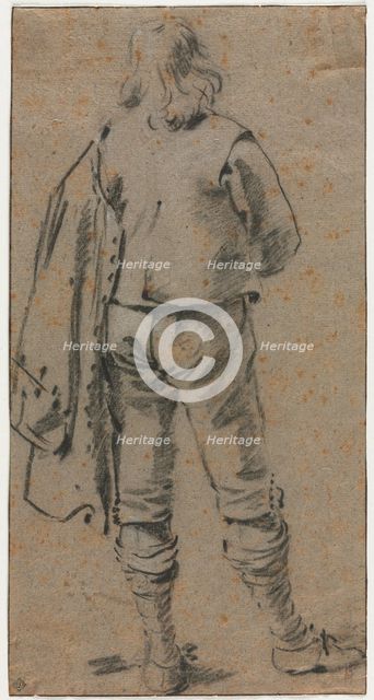 A Man Standing Seen from the Back, c. 1630. Creator: Gerard ter Borch (Dutch, 1617-1681).