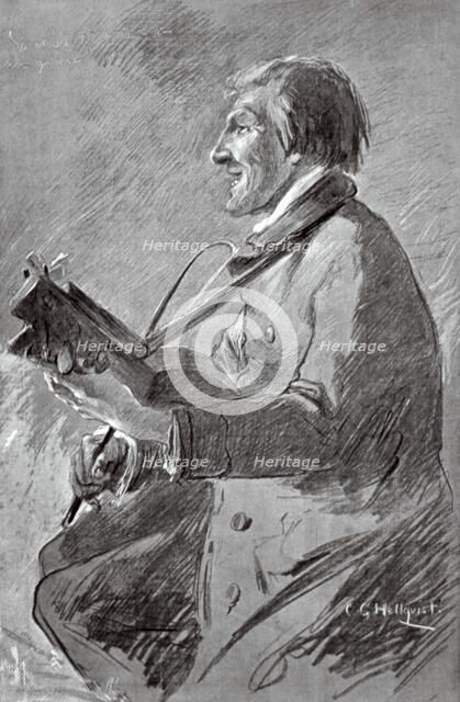 A man playing the keyed fiddle, c1870-c1890. Artist: Carl Gustaf Hellqvist