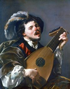 A Man playing a Lute 1624. Artist: Hendrick ter Brugghen