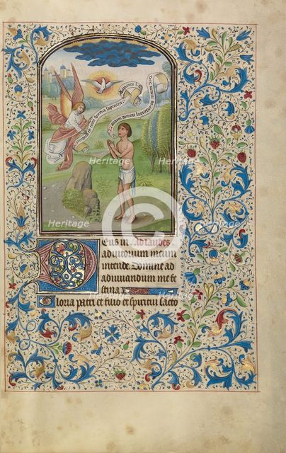 A Man Praying to the Holy Spirit; Arenberg Hours, early 1460s. Creator: Willem Vrelant.