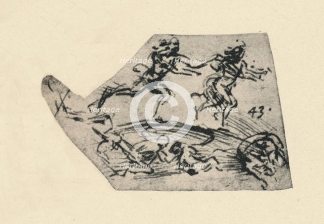 'A Man Pursuing A Woman', c1480 (1945). Artist: Leonardo da Vinci.