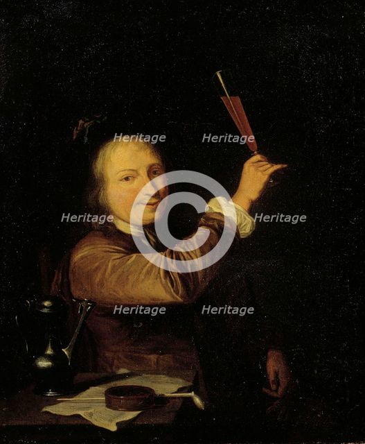 A man raising his glass, c1680. Creator: Pieter Cornelisz. van Slingeland.