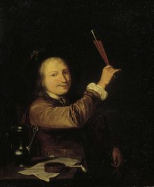A man raising his glass, c1680. Creator: Pieter Cornelisz. van Slingeland