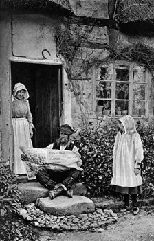A man reading The Daily Mail, Shropshire, c1922. Artist: AW Cutler