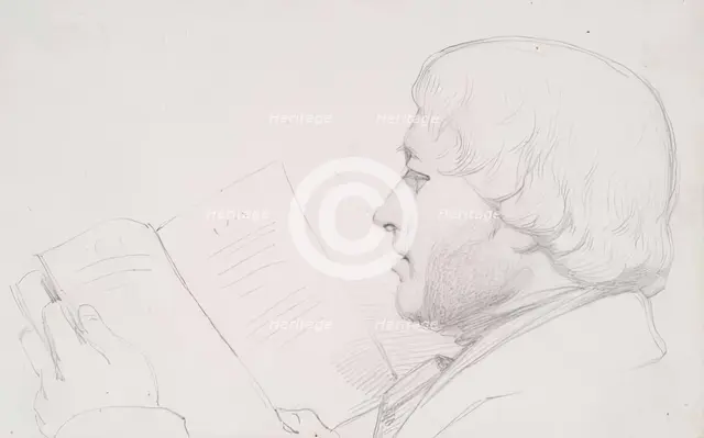 A Man Reading, c1830s. Creator: John Phillip.