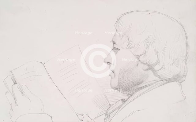 A Man Reading, c1830s. Creator: John Phillip.