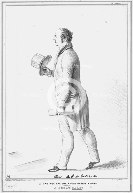 'A Man wot has got a good understanding although A Great Calf!', 1833. Creator: John Doyle.