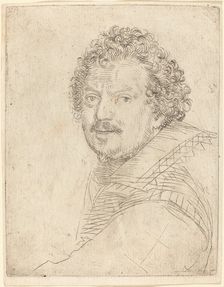 A Man with a Moustache and Goatee, Facing Forward, 1620s. Creator: Ottavio Mario Leoni