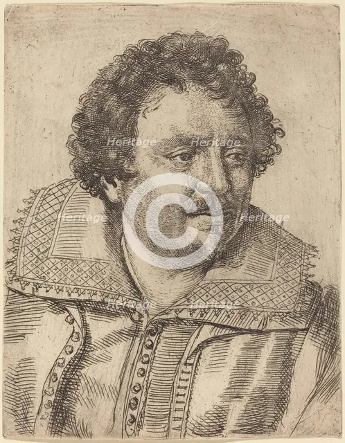 A Man with a Moustache and Goatee, Facing Right, 1620s. Creator: Ottavio Mario Leoni.
