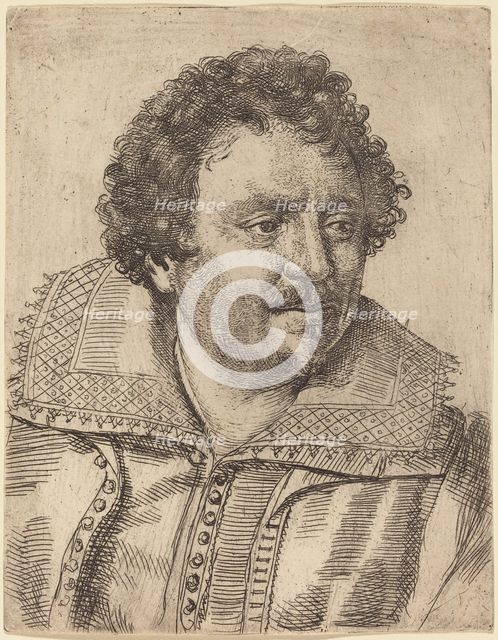 A Man with a Moustache and Goatee, Facing Right, 1620s. Creator: Ottavio Mario Leoni.