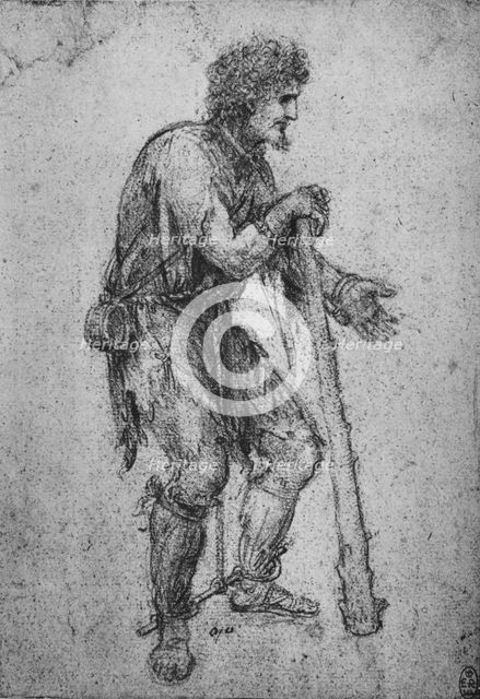 'A Man with a Club and Shackled Feet', c1480 (1945). Artist: Leonardo da Vinci.
