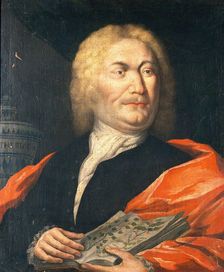 A man with a herbal and a jar of theriac: an apothecary or pharmaceutical scholar, c1780s. Creator: Unknown