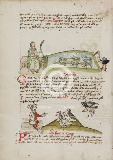 A Man with a Snake in his Hand: A King Speaking to a Flock of Doves, third quarter of 15th century. Creator: Unknown.