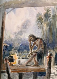 A man with leprosy in Prapatoom (?), 1905. Creator: Edith Mary Hinchley