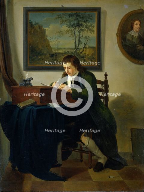 A Man Writing at his Desk, 1784. Creator: Jan Ekels the Younger.