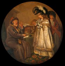 A man telling a lady's fortune. Creator: Smith, John Raphael, 1752-1812 (After)