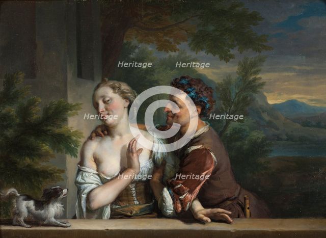 A Man Trying to embrace a Woman, mid-17th-early 18th century. Creator: Carel de Moor.
