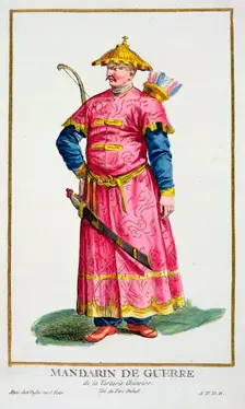 A Mandarin warlord, 1780. Creator: Pierre Duflos