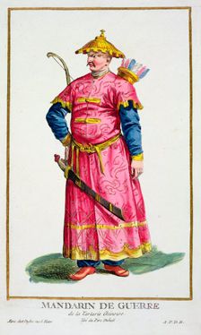 A Mandarin warlord, 1780. Creator: Pierre Duflos