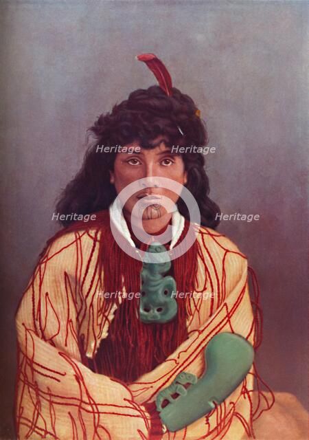 A Maori lady in full dress, 1902. Artist: Josiah Martin.