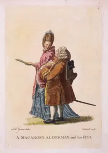 A macarony alderman and his rib c1770. Artist: James Caldwall