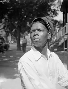 A machine shop worker who lives in the Southwest section, Washington, D.C, 1942. Creator: Gordon Parks