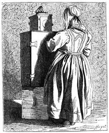 A Magic Lantern, 1737-1742.Artist: Bouchardon