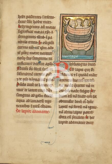 A Magnet Stone; De Natura Avium; De Pastoribus et Ovibus; Bestiarium, 1277 or after. Creator: Unknown.