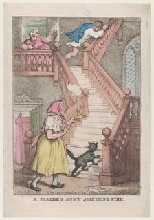 A Maiden Aunt Smelling Fire, May 4, 1806., May 4, 1806. Creator: Thomas Rowlandson