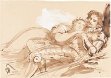 A Maiden Embraced by a Knight in Armor, 1838. Creator: George Hayter