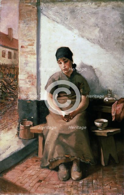 'A Maidservant's Breakfast', 1880s.  Artist: Constantin Emile Meunier