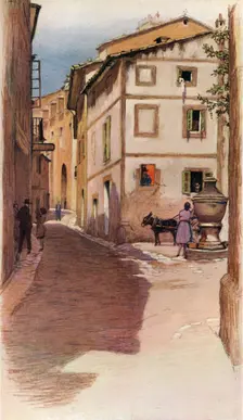 A Majorcan Street Scene 20th century (1931). Artist: Cecil Aldin