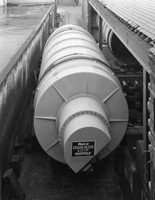 A malting drum prior to intallation in a brewery in Mirfield, West Yorkshire, May 1966. Creator: Michael Walters