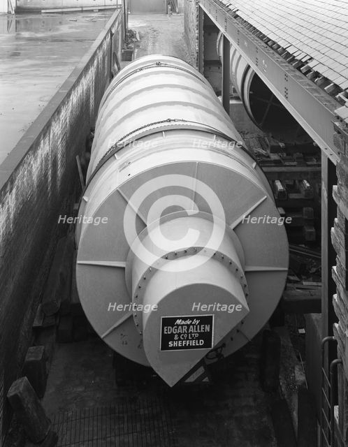 A malting drum prior to intallation in a brewery in Mirfield, West Yorkshire, May 1966. Creator: Michael Walters.