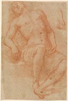 A Male Nude, Half Reclining, 1622/1624. Creator: Matteo Rosselli