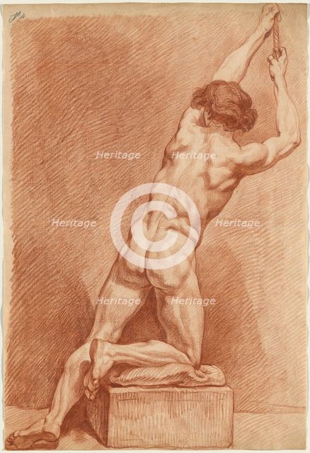 A Male Nude Seen from Behind, c.1760. Creator: Unknown.